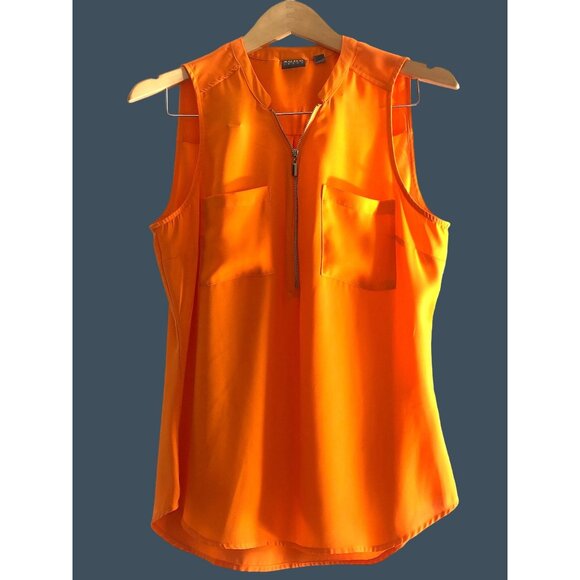 SOHO- WOMENS ORANGE MID FRONT ZIP CLOSURE LIGHT WEIGHT TOP SIZE MEDIUM - Picture 1 of 5